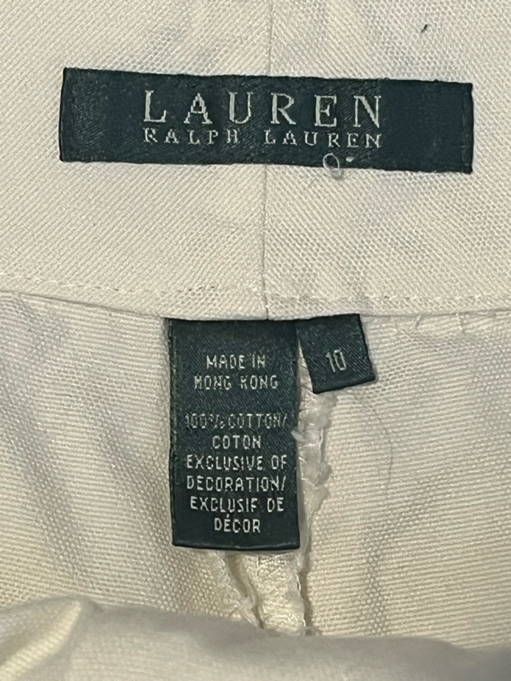 Lauren Ralph Lauren White Bermuda Shorts Size 10 Cotton Embroidered High Rise - Picture 4 of 5